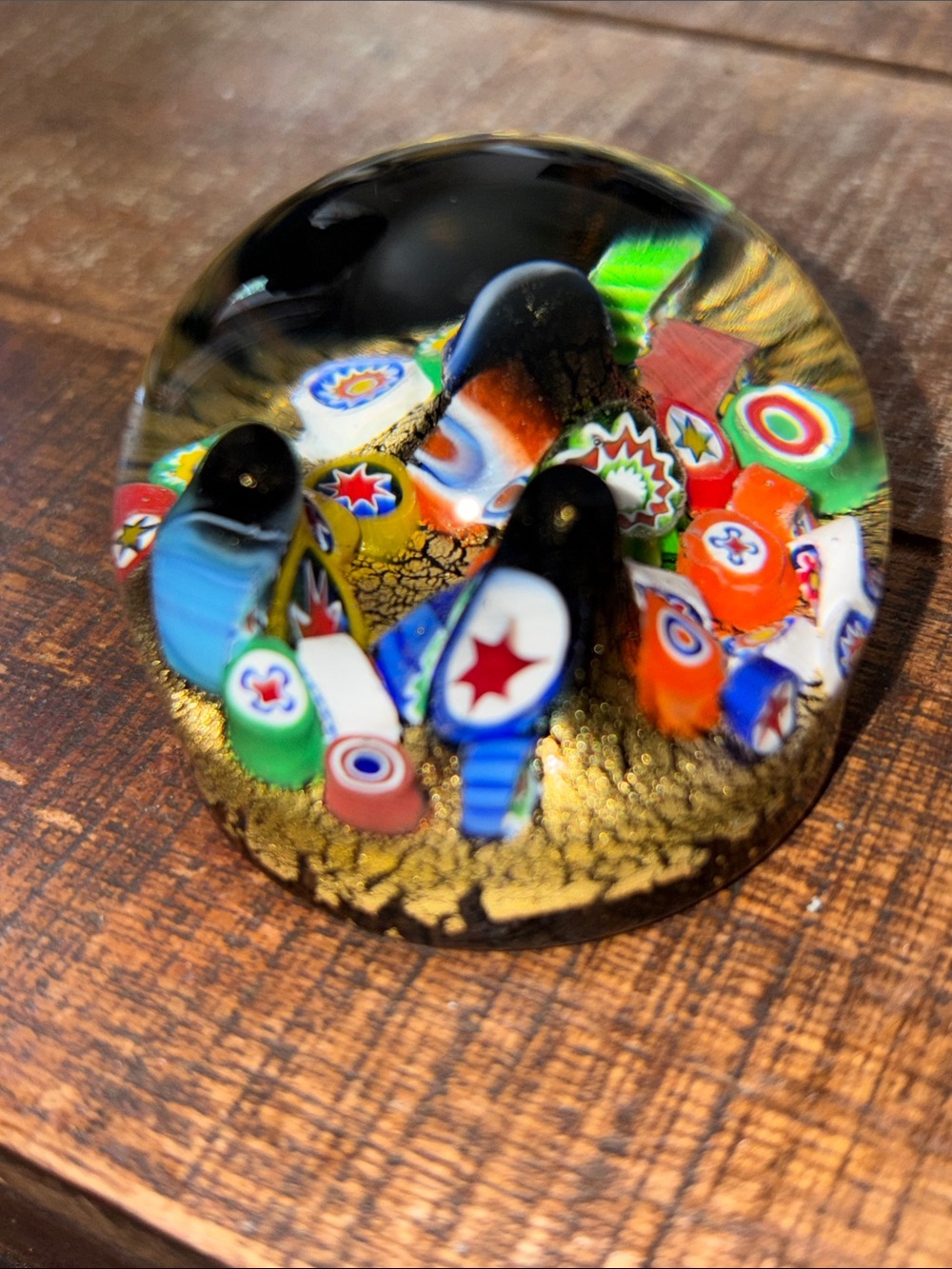 Vintage Stunning Handmade Murano Millefiori Glass Paperweight - Multicolor